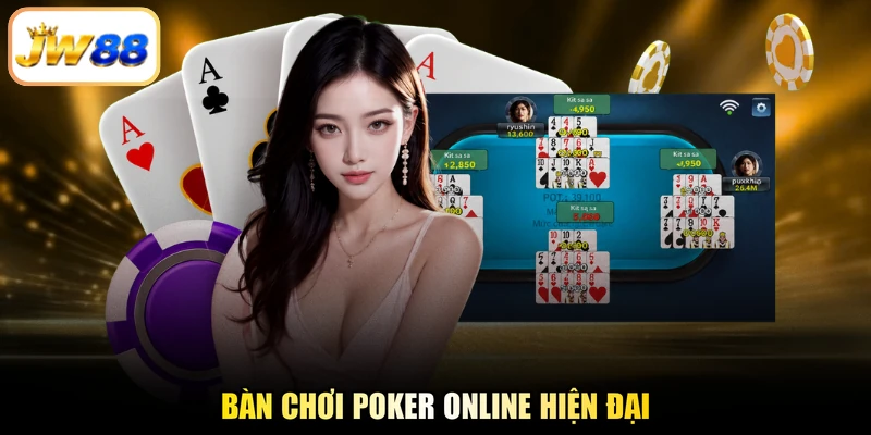 Bàn chơi poker online hiện đại